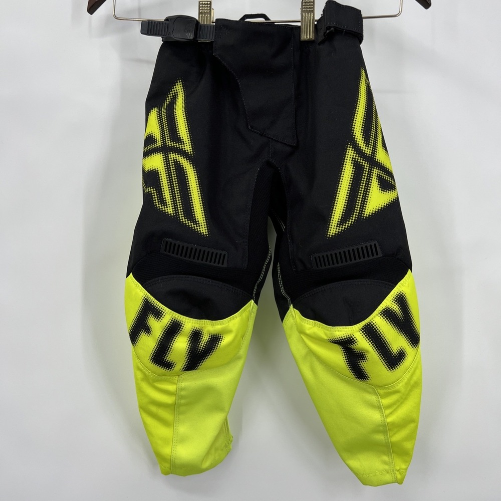 Fly Racing F16 Pants Boy Youth 18 Yellow Blk Motocross Off Road Adjustable Waist